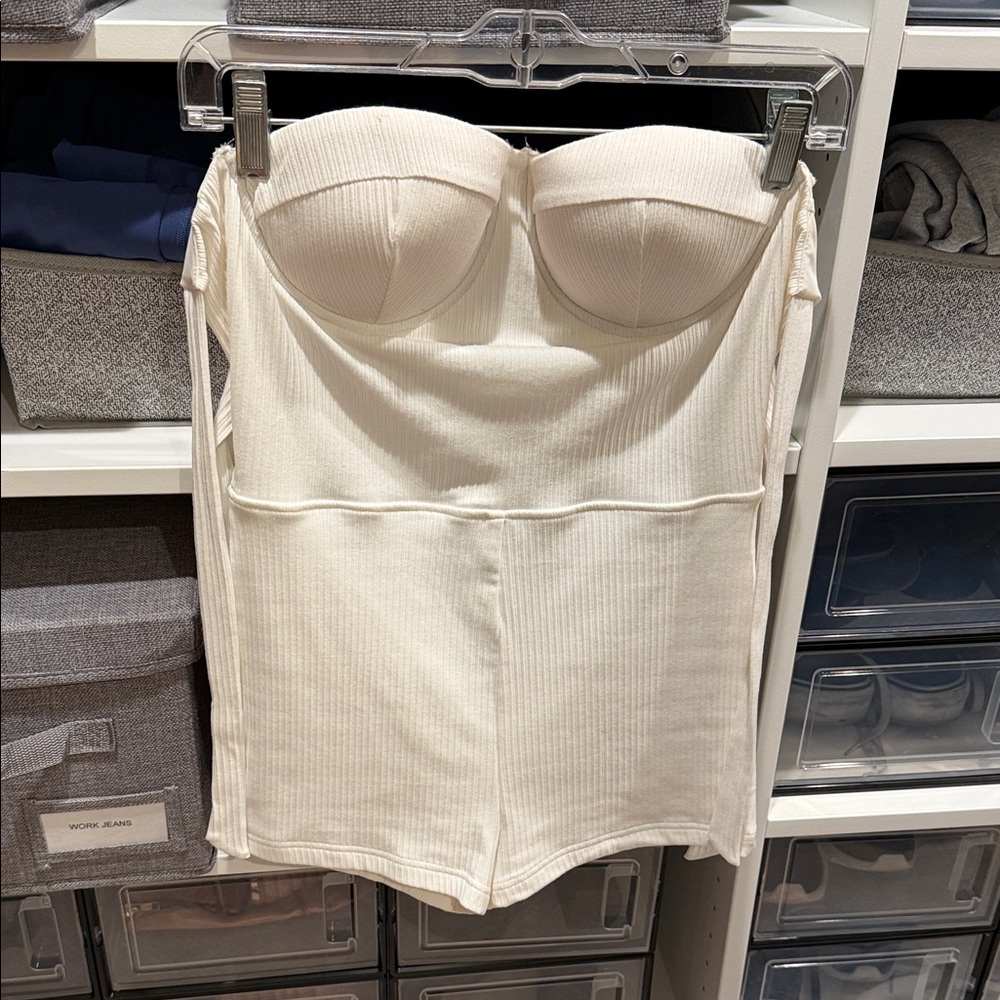 Tiger Mist Cream Ribbed Bandeau